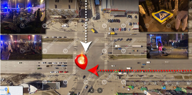 Схема смертельного ДТП на проспекте Гагарина в Харькове. Фото: https://incident.obozrevatel.com
