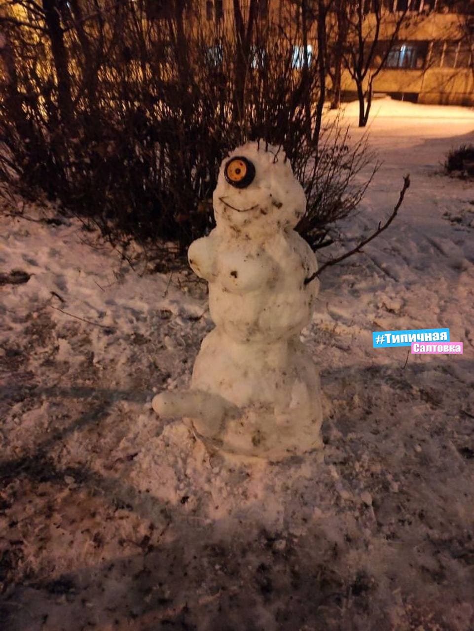 Первый снегопад: в Харькове массово лепят снежные скульптуры.