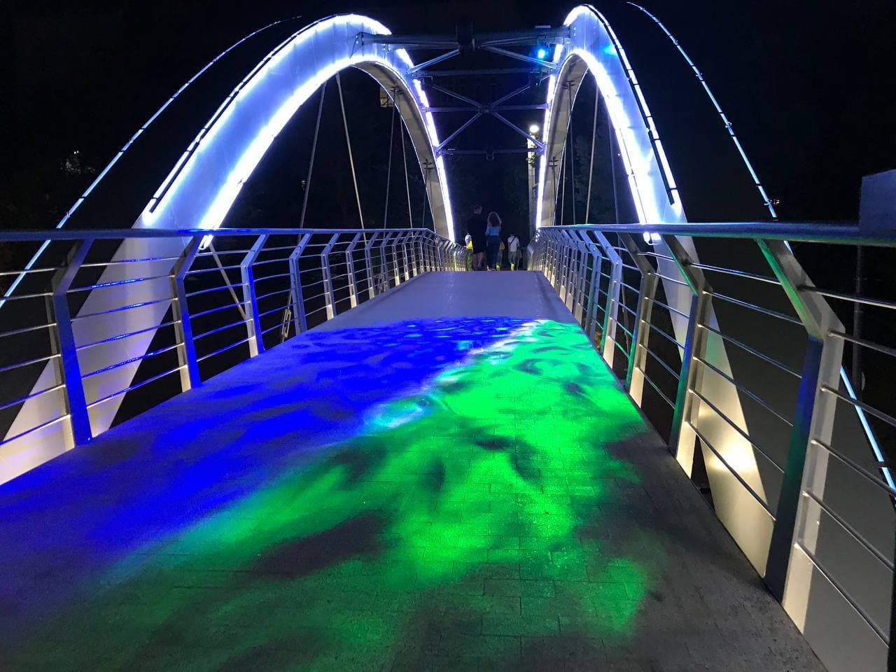 С разноцветной подсветкой: как выглядит обновленный Зоологический мост ночью фото 5 4