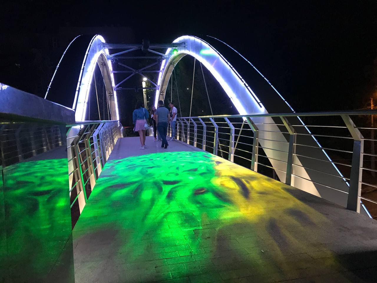 С разноцветной подсветкой: как выглядит обновленный Зоологический мост ночью фото 6 5