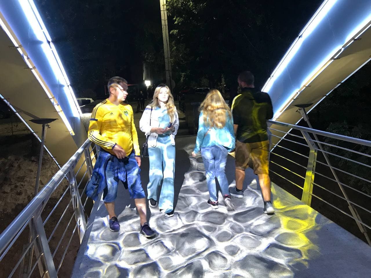 С разноцветной подсветкой: как выглядит обновленный Зоологический мост ночью фото 1