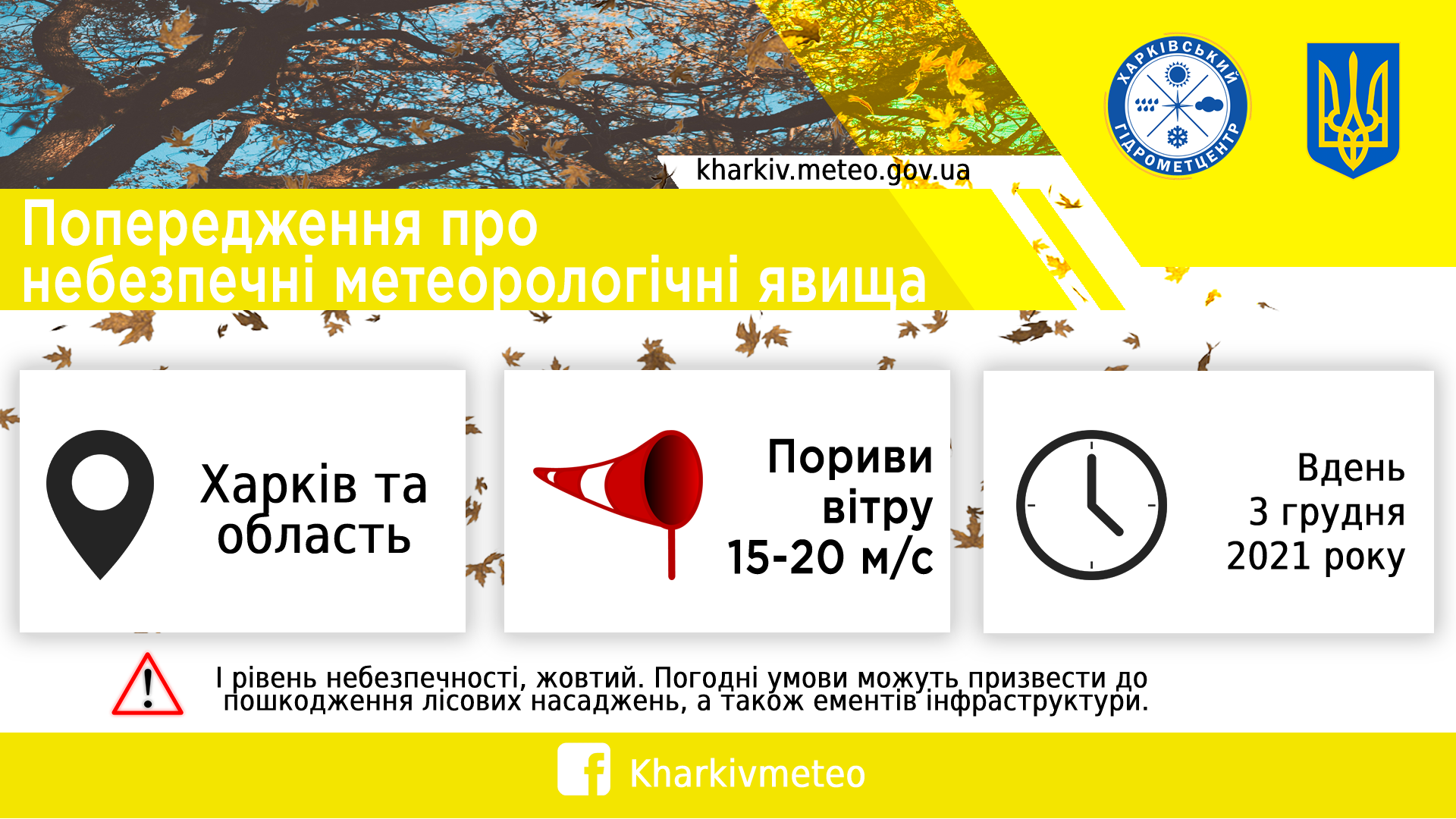 3 декабря в Харькове возможны опасные метеорологические явления.