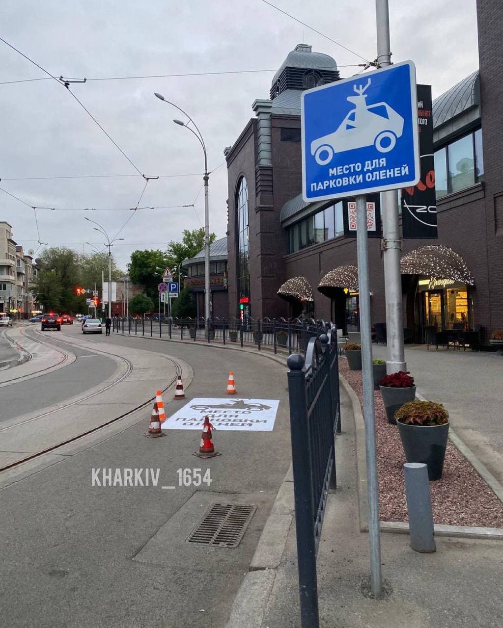 "Место для парковки оленей": у Сумского рынка появилась новая дорожная разметка фото 1