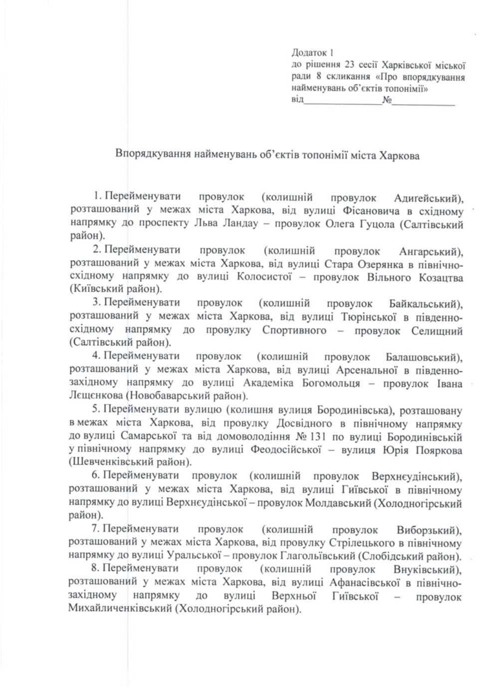 В Харькове 65 улиц, переулков и площадей сменили имена: новые названия фото 1