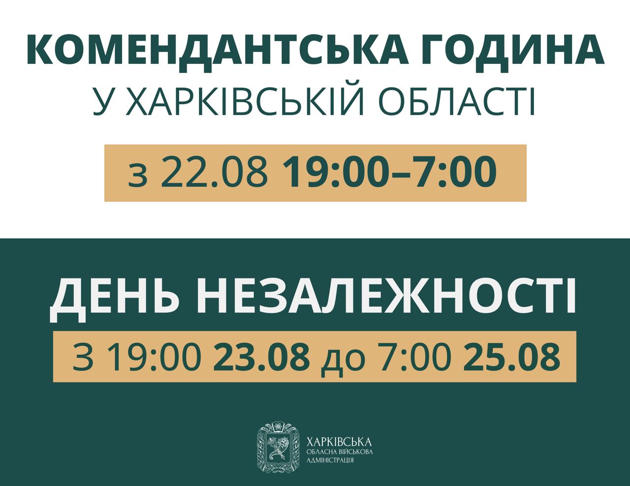 Накануне Дня Независимости: в Харькове и области с 22 августа изменится время комендантского часа фото 1
