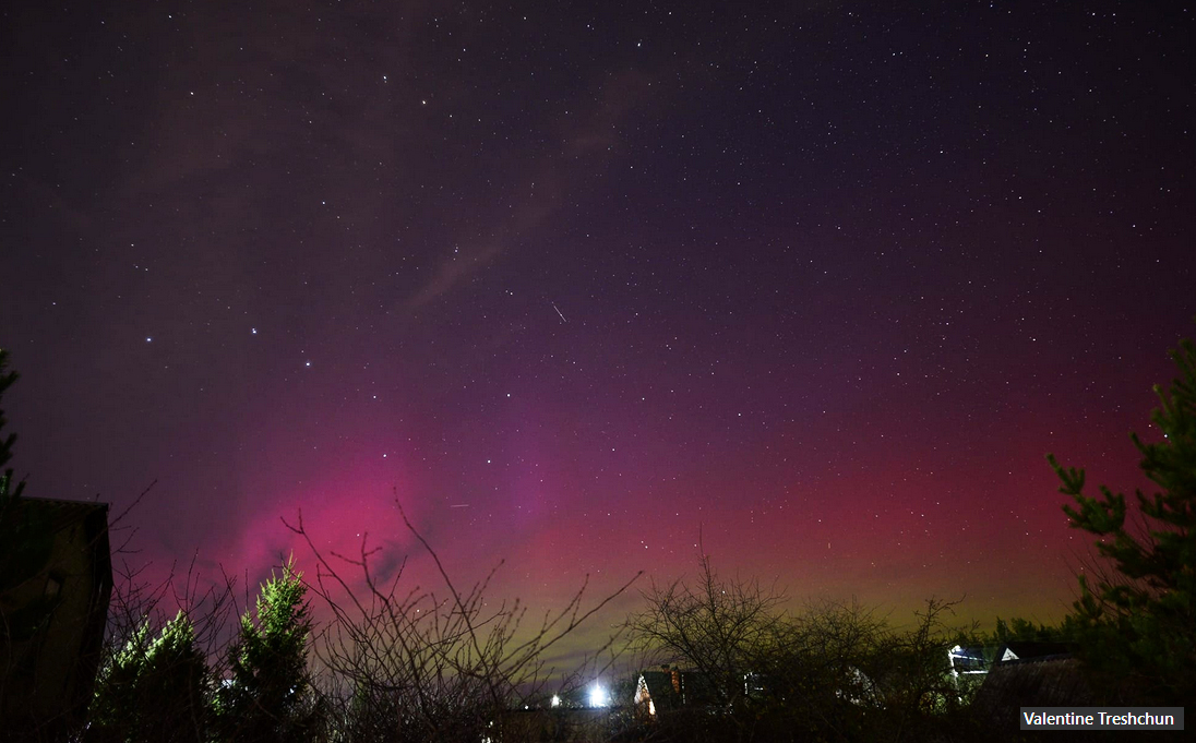 В Харькове наблюдали полярное сияние.