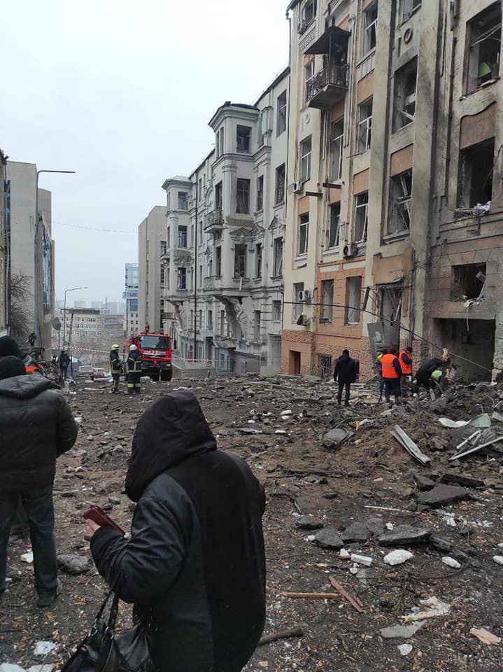 Ракетний обстріл центру Харкова 5 лютого: пошкоджено 15 об'єктів.