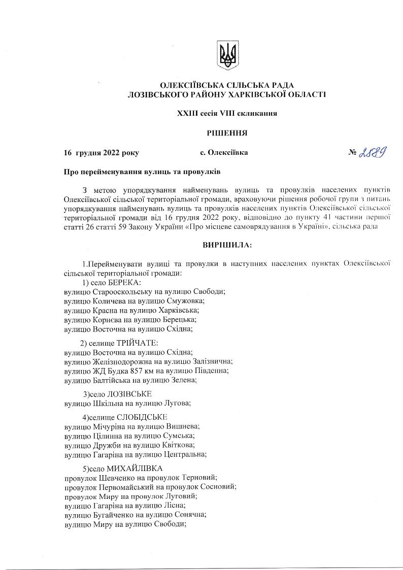 В Харьковской области переименовали 22 топонима