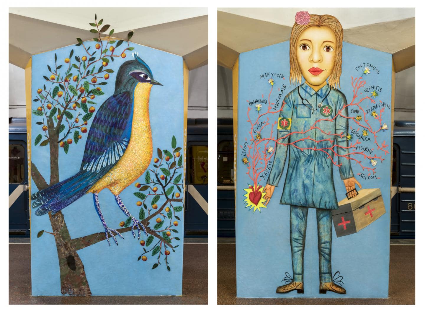 У Литві експонуються дитячі малюнки, які створили у Харківському метро.