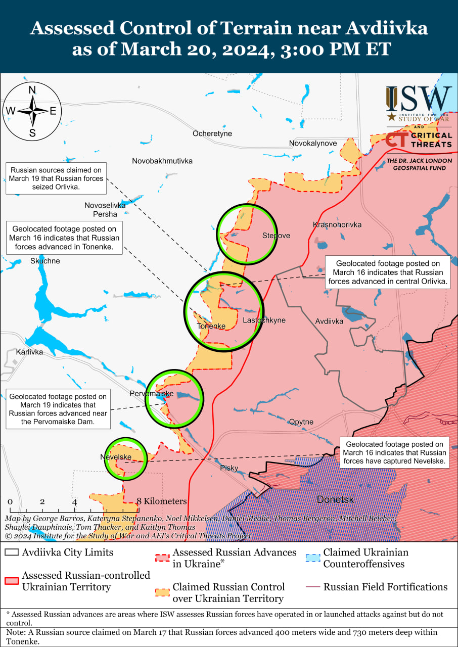 Карта боевых действий на Украине 21 марта.
