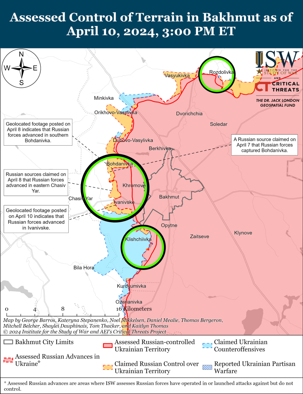 Карта боевых действий на Украине 11 апреля.
