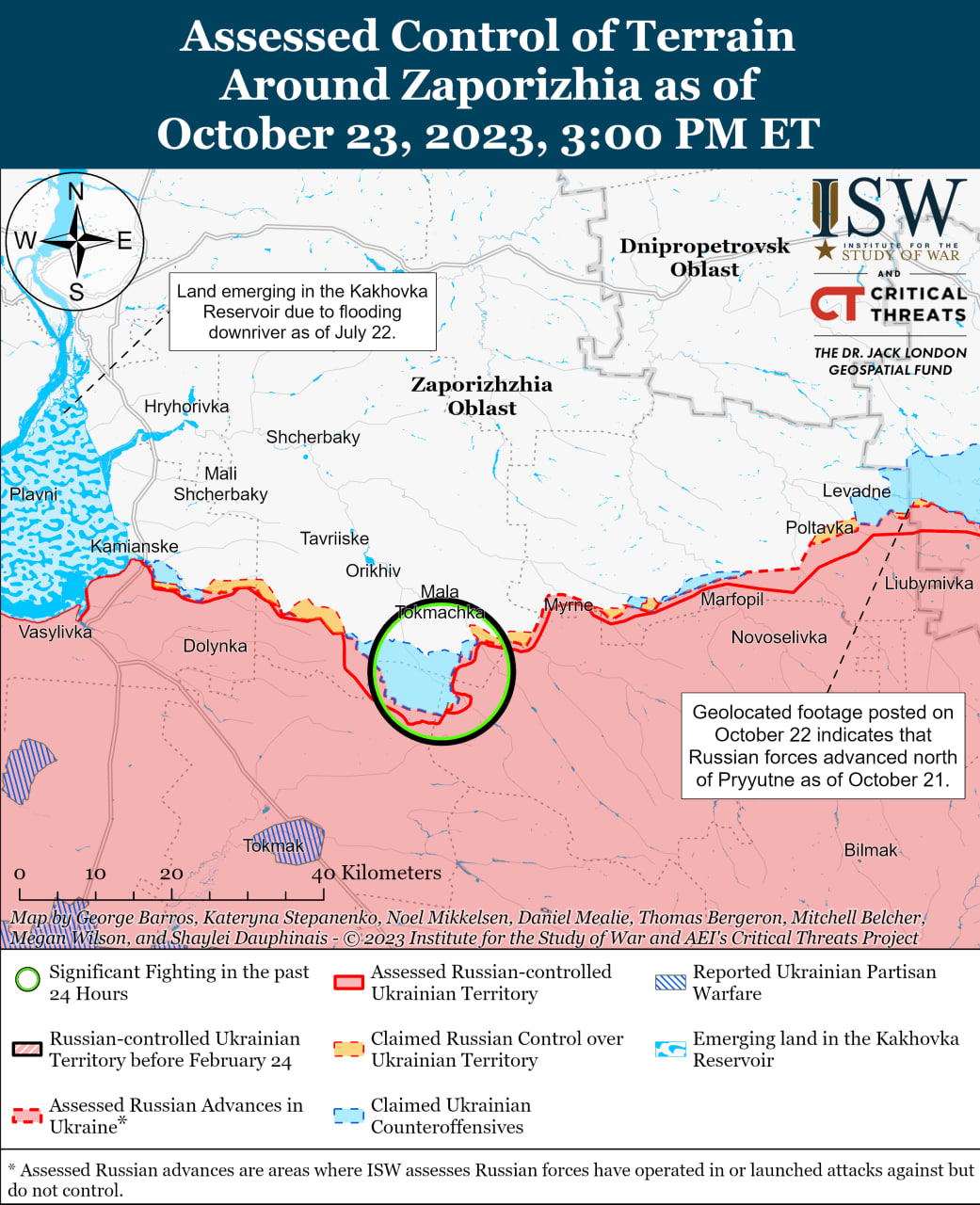 Карта боевых действий в Украине 24 октября Фото: understandingwar.org