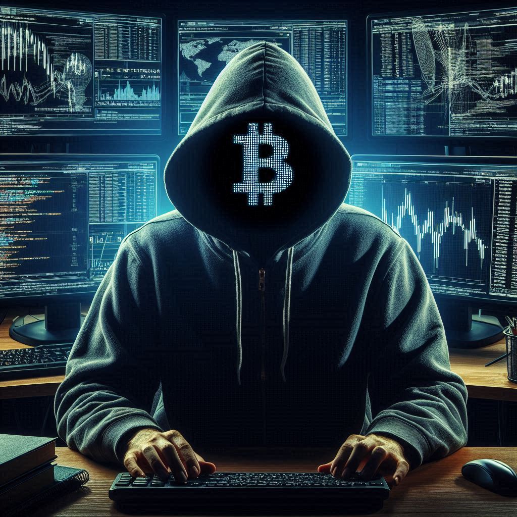 Анонимное лицо, связанное с биткоином.